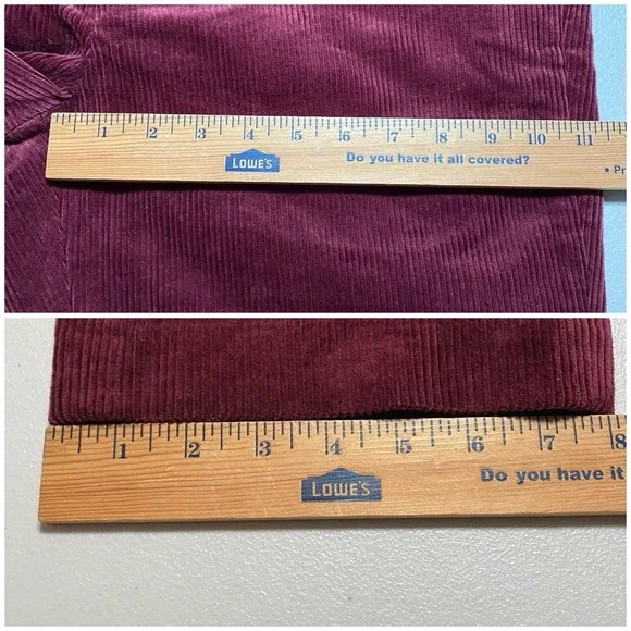 NEW Brooks Brothers Corduroy Pants 34x32 Mens Clark Chino Wine Burgundy